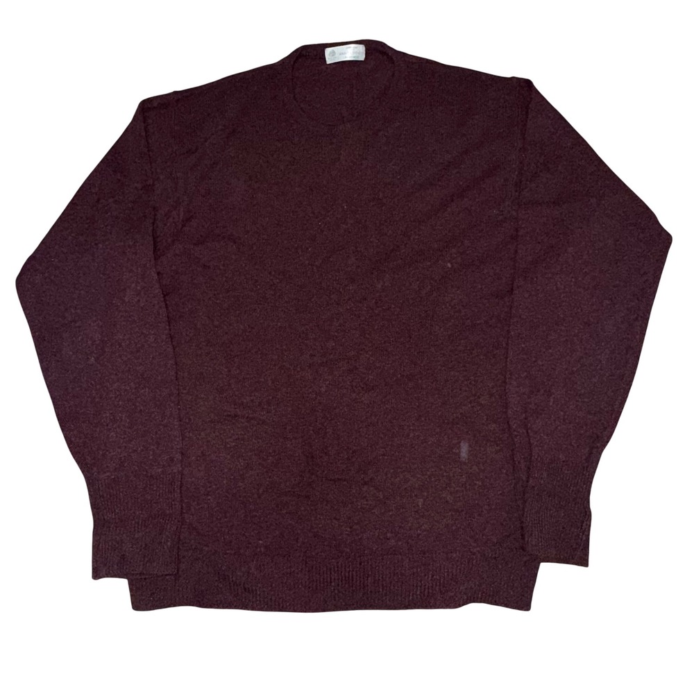 Vtg  Marks Spencer‎ Men Lambswool Crew Neck Sweater Burgundy P/O M Grandpacore